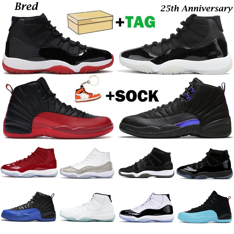 

Mens shoes jumpman 11 25th Anniversary 11s Bred Cap and Gown Space Jam 12s Dark Concord Reverse Flu Game men women sneakers, Shipping