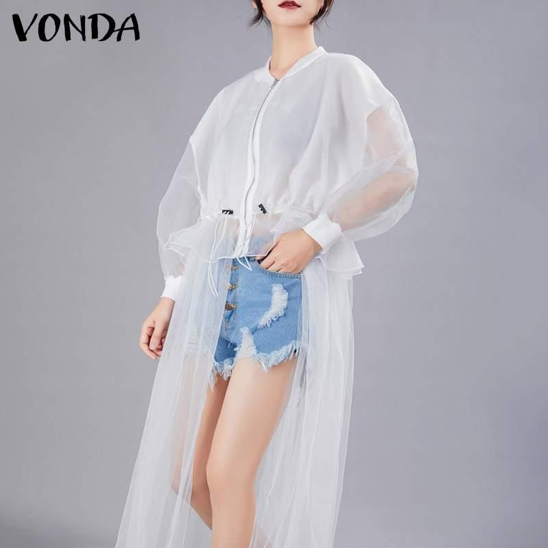 

Female Long Blouse 2020 VONDA Women Hollow Out Long Sleeve Party Shirts Plus Size Bohemian Patchwork Tops Blusas Femme 5XL, Black