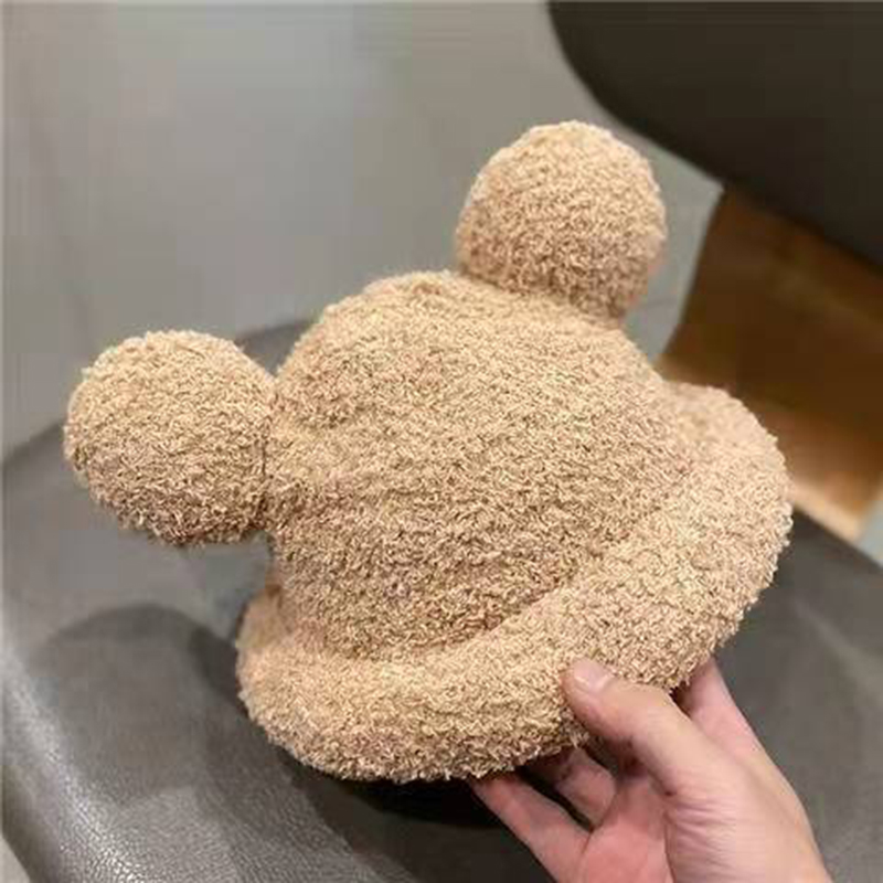 

Luxurys Designers Hat Women's fashion Bucket Hats lovely ears lamb wool Fisherman cap Winter cap warm style high quality 3 colors good nice, No.1