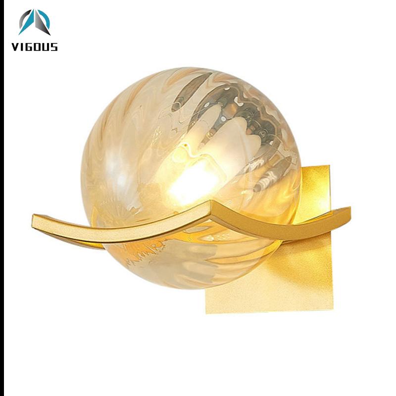 

Modern Nordic Led E27 Wall Lamp Bedroom Light Metal Wall Scones Glass Globe Lustre Indoor Light Fixtures Led Lamparas