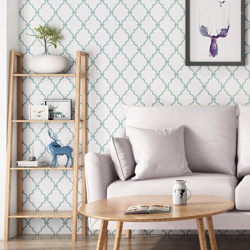 

European Modern Grid Wallpaper Living Room Wall Decoration Self Adhesive Elegant Wallpapers Furniture Decor Wall Paper QZ0421