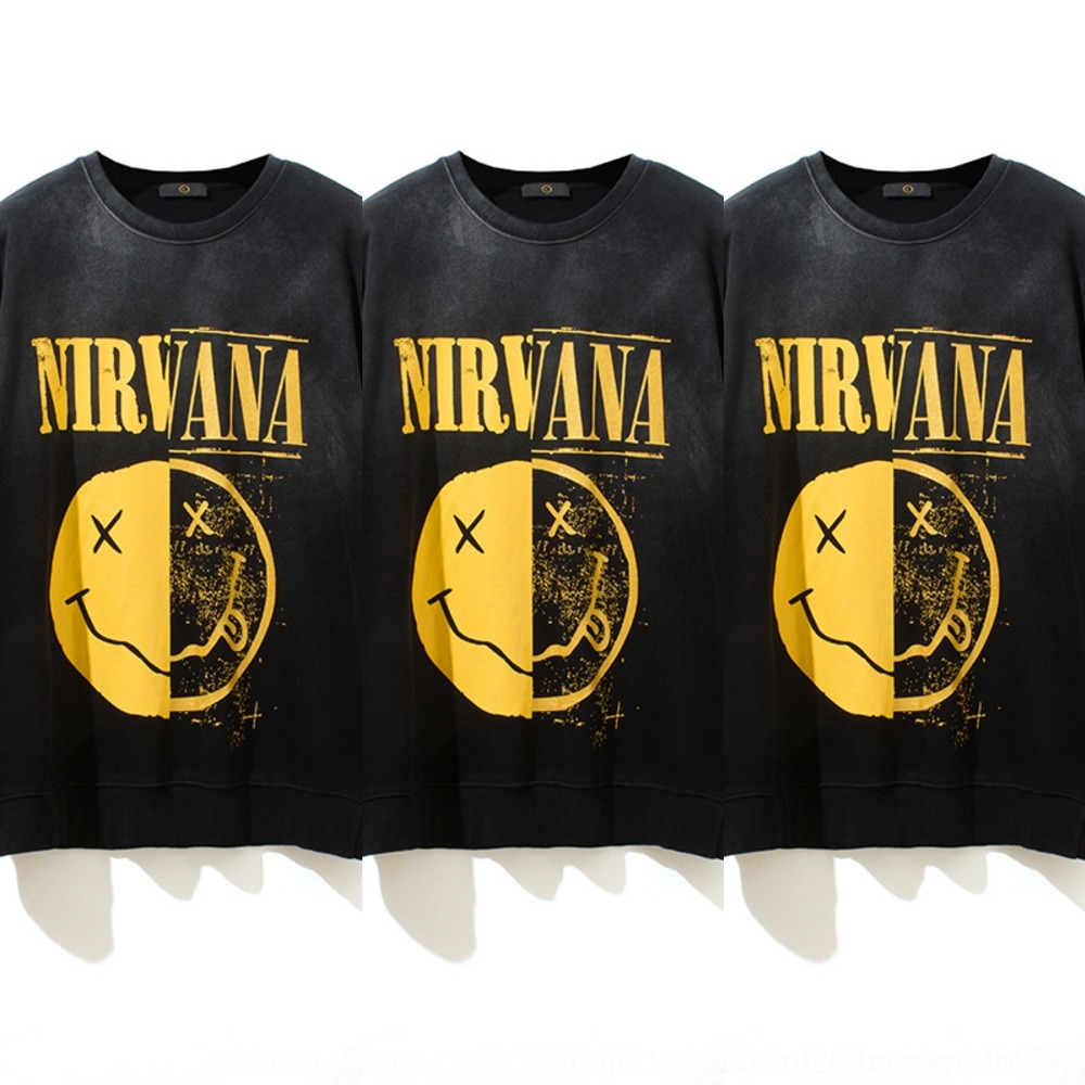 

69Fbi BE GFnR2 clothing 2020 men nirvana nirvana rock gradient coat High Street Tide brand Coat sweater round neck sweater for Autumn men's, As show