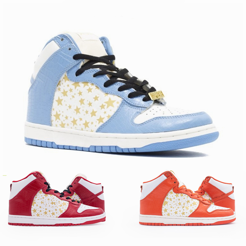 

New Dunk SB Hi Mens Running Shoes High Stars Blue Red Orange Trainer Des Chaussures Women Sport Sneakers
