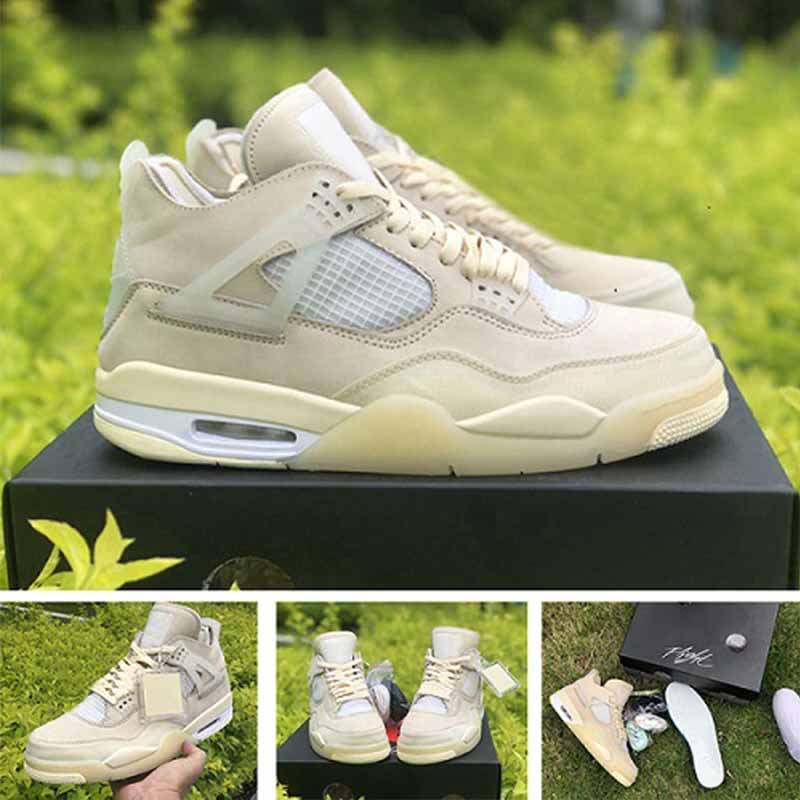 

2020 High-quality 4s Sail Jumpman 4s 4 Tokyo Bio Hack basketball shoes 4 "OW sand light brown rice white black sport running sneakers
