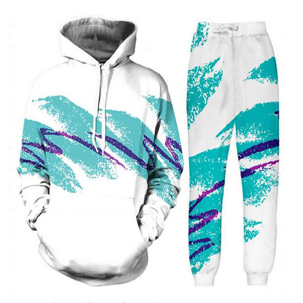 

Wholesale--the 90s Jazz Solo Paper Cup 3D All Over Print Tracksuits Sweatshirts Hipster Casual Pants Women Men JU10, Green