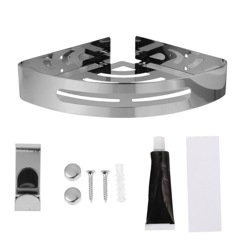 

Bathroom Corner Storage Rack Multifunction Bathroom Triangle Rack with Hooks