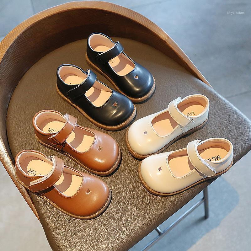 

2021New School Kids Black Leather Shoes Girls Princess Shoes Children's Leisure Single For Students chaussure fille 1-66T1