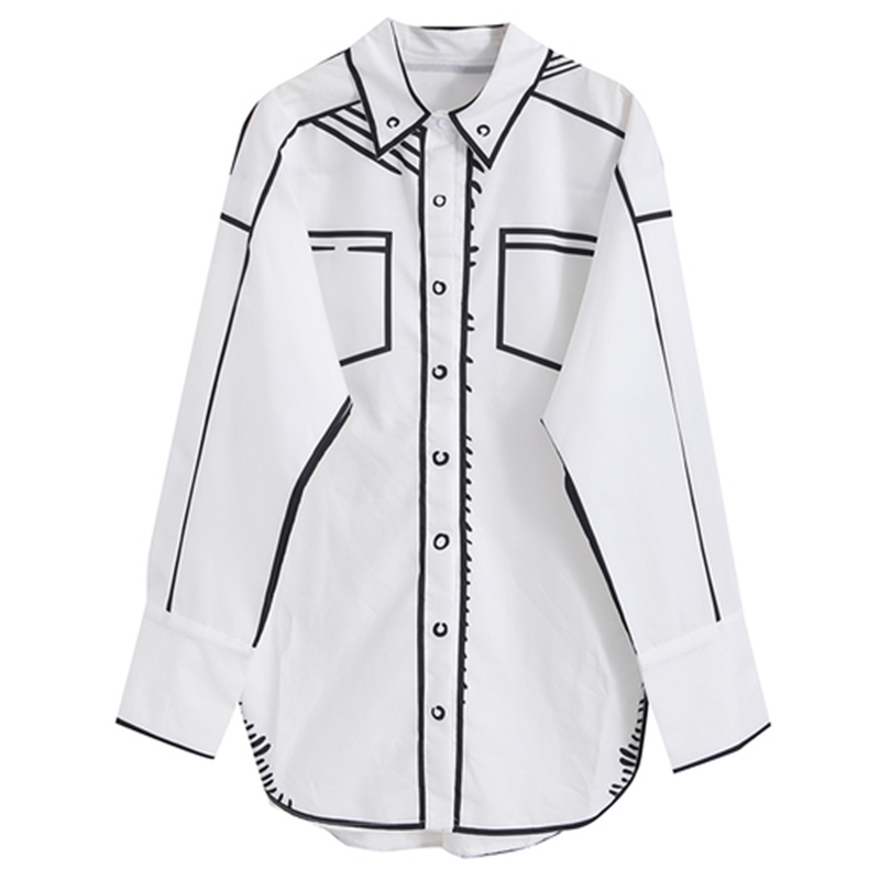 

Autumn 2021 New White Shirt Luxury Designer Woman Street Wear Kpop Pe6m B981