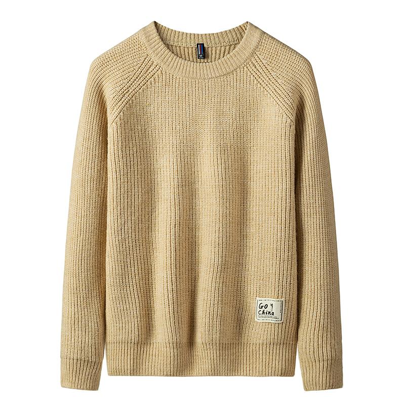 

Brin Wolf Casual Men's Sweater O-Neck Slim Fit Knittwear 2020 Autumn Mens Sweaters Pullovers Pullover Men Pull Homme -3XL, Black