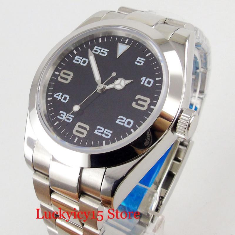 

Polished Sterile Dial Sapphire Crystal 40mm Automatic Men's Watch Luminous Hands Automatic Movement Mental Strap1, Minzgzhu 2813