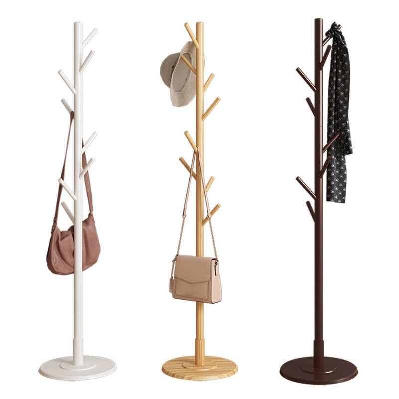 

Door Hanger Wooden Hanger Floor Standing Coat Rack Home Furniture Clothes Round Base Rack Keys Holder Wall Home