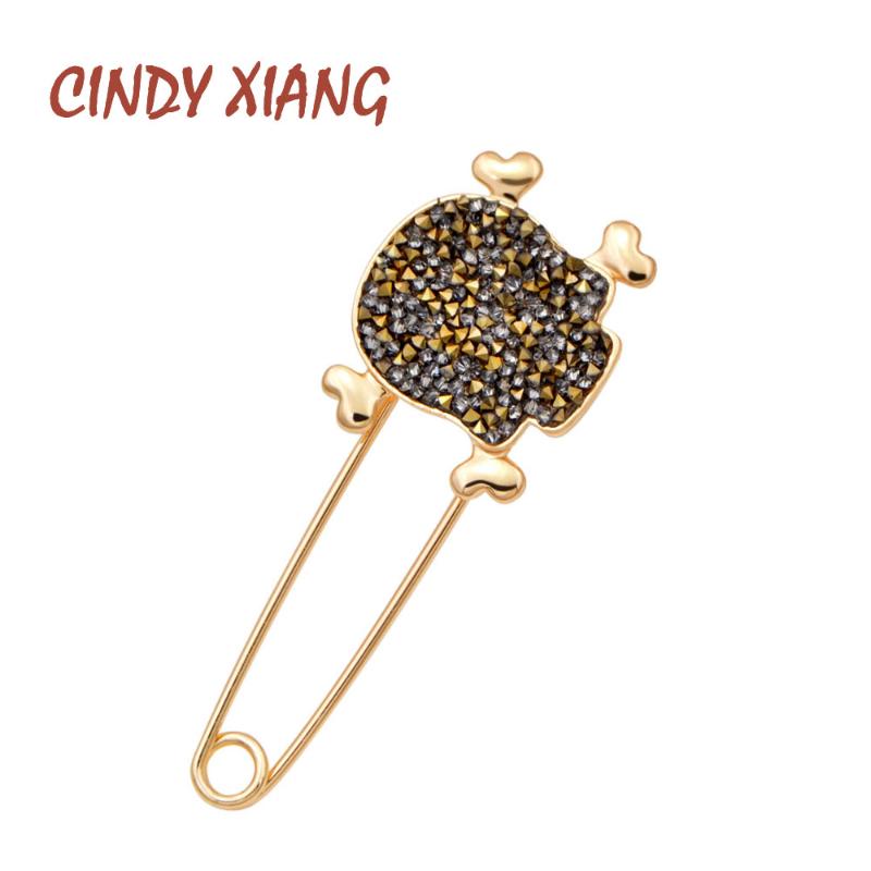 

Pins, Brooches CINDY XIANG Skeleton For Women Inlay Rhinestone Pins Man Coat Neckline Accessories Gift Girlfriend Jewelry