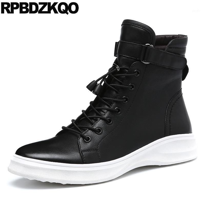 

High Top Men Harajuku Shoes Sole Fur Black Super Warm Winter Boots Russian Style Full Grain Booties Trainer Thick Soled Sneakers1