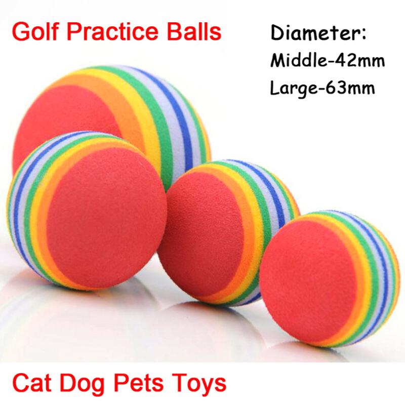 

2pcs/pack Diameter 63mm Big Golf Balls cat dog puppy pets chew ball golf practice soft rainbow toys new tennis balls 9g/pcs
