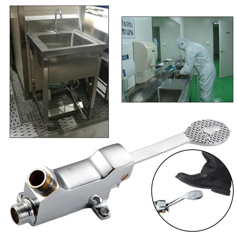 

Foot Pedal Control Tap Control Stainless Steel Foot Pedal Valve Faucet Vertical Basin Switch Sink Tap