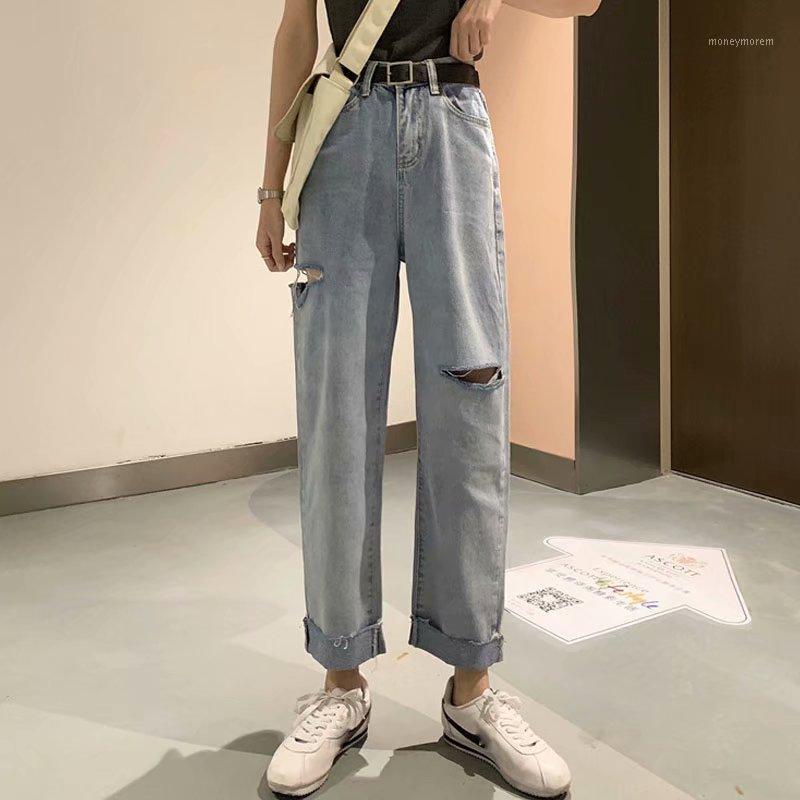

Newest 5XL Ripped Jeans For Women Loose Thin Jeans Women Pants Overalls Denim Long Pants Women' Trousers1, Color 4