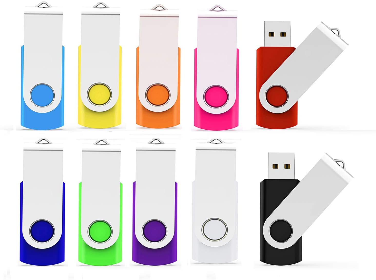 

USB Flash Drive 32GB 10 Pack Thumb 2.0 High Speed USB Thumb Drive Memory Stick Jump Drive Zip Drives Pen Drive, 32 GB, 10