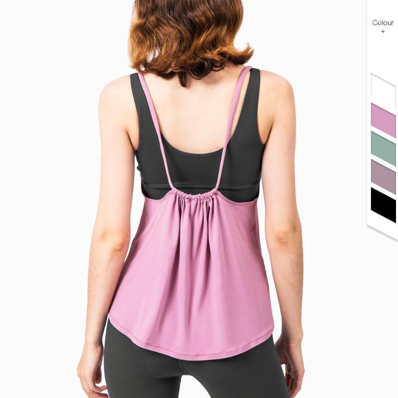 

Women's Vest Shirt Breathable Loose Sling Yoga Tops Sports Vests Yoga Smock Fitness Blouse Gym Sportswear1, Black