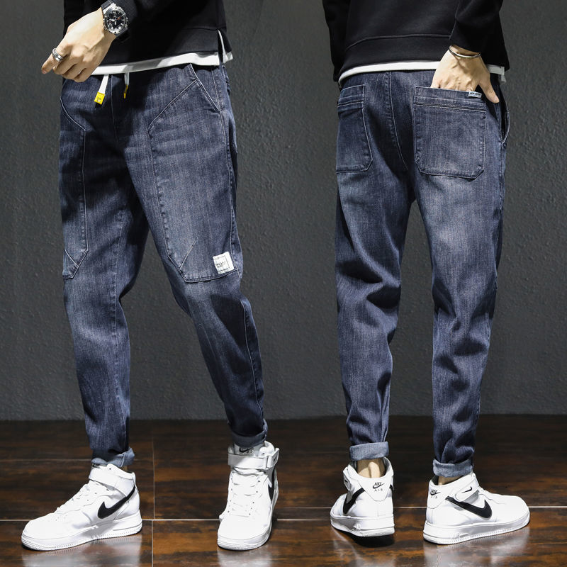 

2021 New Spring New Arrival Products Elastic Jeans Pants Thin All-match Black Youth Denim Free Shipping 8RUW, Grayish blue.