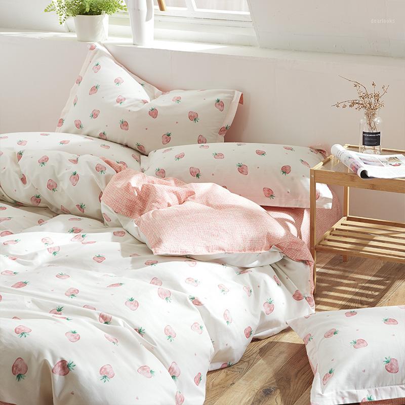 

Denim Bed Sheet Quilt Cover College Students Dormitory Beddings Three-Piece Set Cotton Girl Heart Single Bed Bedding Full1