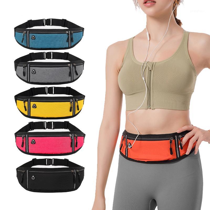 

Running bag canvas breathable sports mobile phone pockets fitness running belt outdoor equipment waterproof mini small belt bag1, Blue
