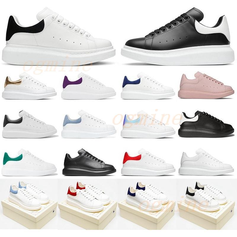 

[With Box]Men Shoes Fashion Women Shoes Mens Leather Lace Up Platform Oversized Sole Sneakers White Black Casual Shoe OGr McQUEENs Alexander, No.2 [red suede]