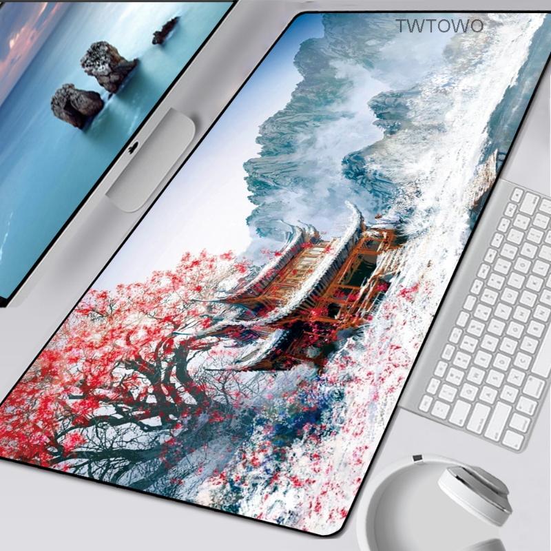 

XXL Great Wave Off Mouse Pad Art Large Overlock Edge Mat Rubber Speed PC Computer Gaming Mousepad Waterproof Desk Keyboard Mat