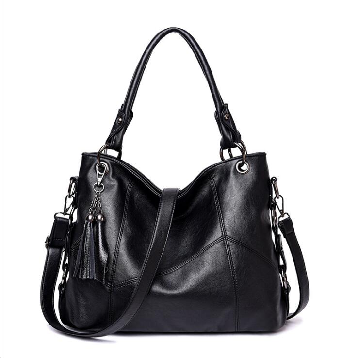 

HBP 2021 autumn and winter cross-border simple messenger bag large capacity handbag lady shoulder middle-aged female, Black