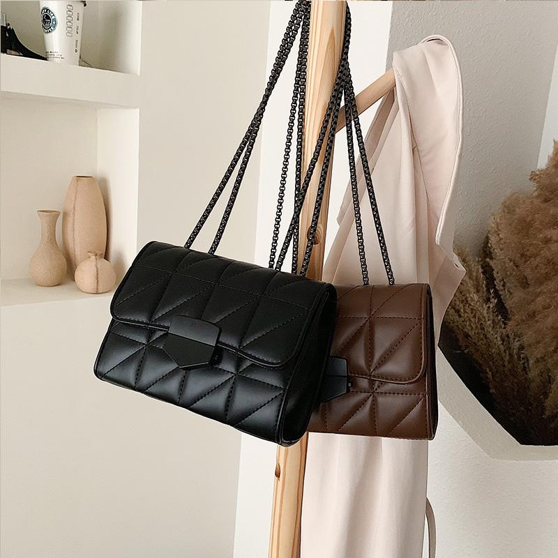 

Elegant Female Large Tote bag 2021 Fashion New High quality PU Leather Women's Designer Handbag Chain Shoulder Messenger Bag, Black