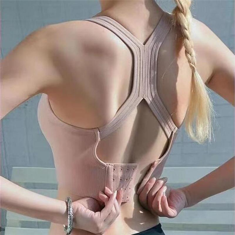 

Sports Bra High Impact Support Woman Push-up Sexy Beautiful Back Yoga Padded Crop Top Workout Gym Running Underwear Bra, Black