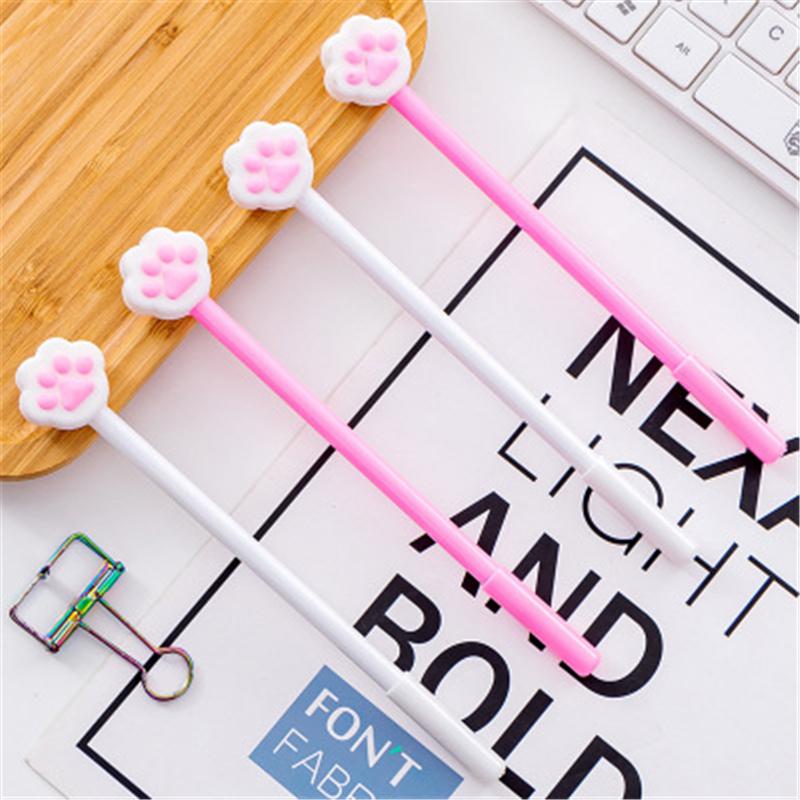 

Kawaii soft cat Gel PenBlack Refill cutepink white pens office accessories school supplies funny korean stationery gift