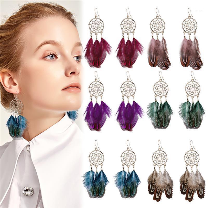 

Stylish Bohemia Earrings Feather Long Design Dreamcatcher Earrings for Women Jewelry Feather Ornaments Earring Oorbellen Bijoux1