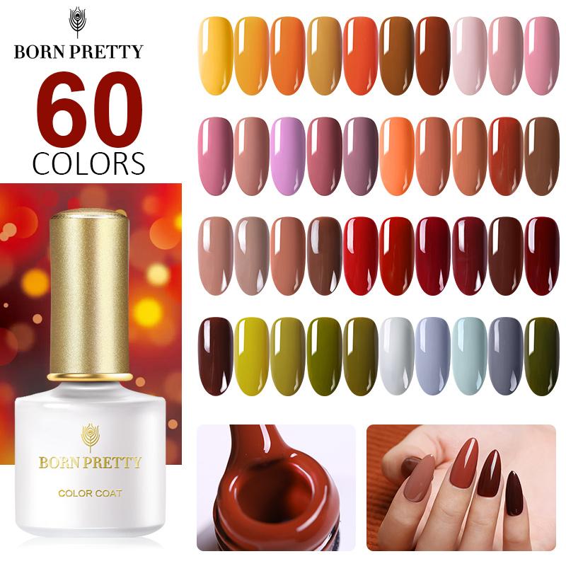 

BORN PRETTY 6ml Nail Gel Polish UV LED Cafe Series Nail Color Gel Varnish 60 Colors Permanent varnish Art, Nu-001