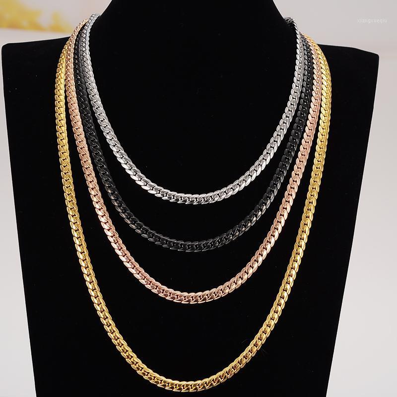 

Bangrui Brand Necklace Long/Choker Wholesale 6MM Vintage Punk Black Gun/Gold Color Chain For Women/Men Jewelry, As pic