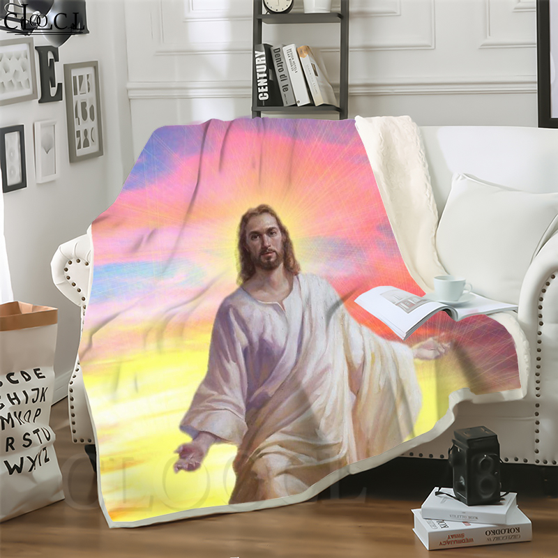 

CLOOCL Hot Catholic Jesus Son of God 3D Print Hip-hop Style Air Conditioning Blanket Sofa Teens Bedding Throw Blankets Plush Quilt