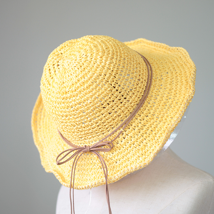 

Summer Casual Women Straw Beach Hat Female Girl's Wide Brim Bucket Sunbonnet Caps SDDS013, Green