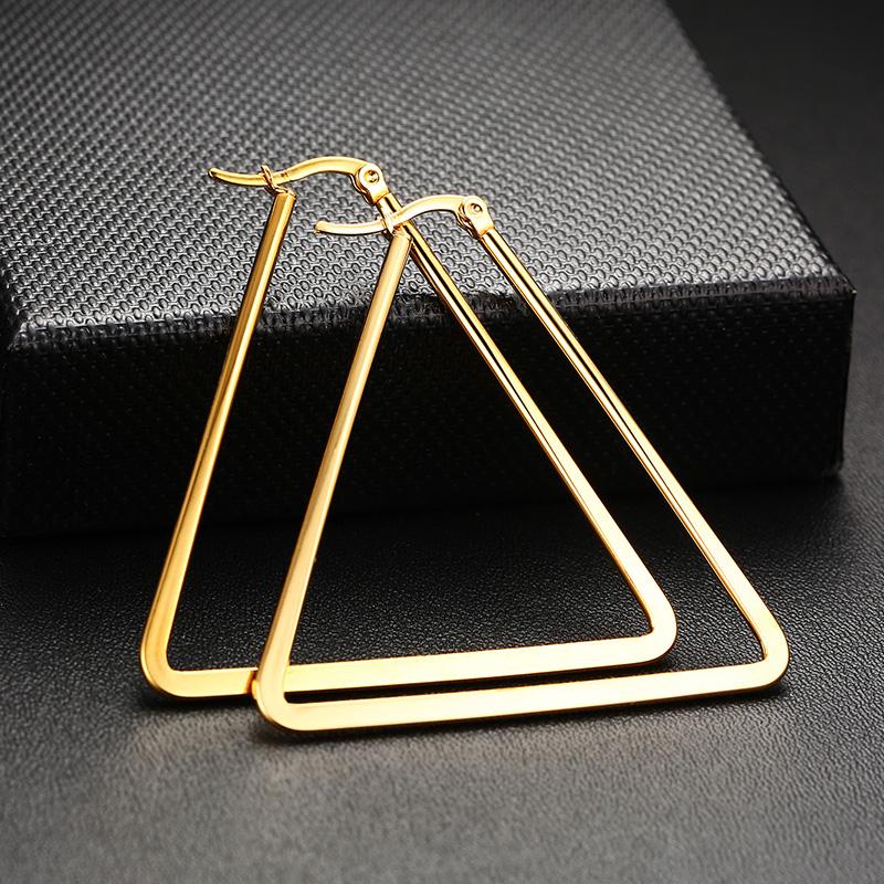 

Large Boho Triangle Hoop Earrings Gold Filled Stainles Steel No Fade Charm Geometric Party Earrings