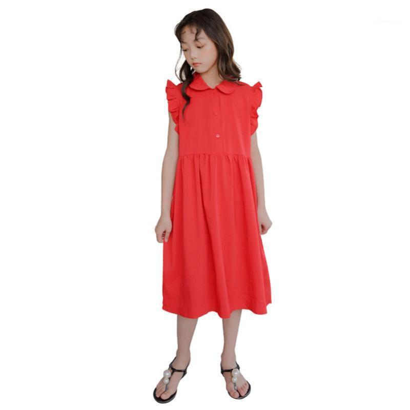 

YourSeason Teen Girls Summer Children Dress Clothing 2020 Korean Style Cute Princess Long Baby Girls Casual Red Dresses1