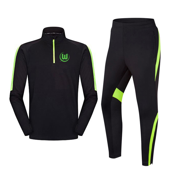 

New VfL Wolfsburg Jacket Pant Adult Kids training tracksuit winter long sleeve sportwear soccer set children sport, Orange