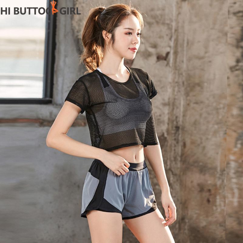 

3Piece Set Yoga Suit Women Sportswear Workout Suit Fitness Clothes Women Solid Color Fitness Jumpsuit Long Sleeve Running Sports, Black