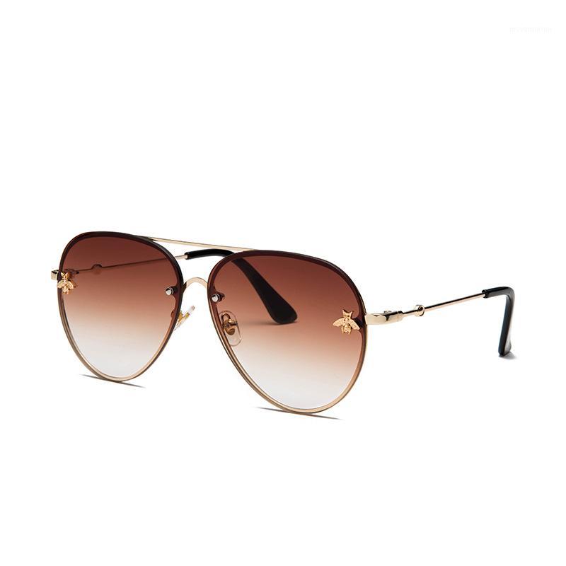 

ALIKIAI Luxury Bee 2020 Pilot Sunglasses Women Fashion Shades Metal Frame Vintage Brand Glasses Men Designer Male Female UV4OO1