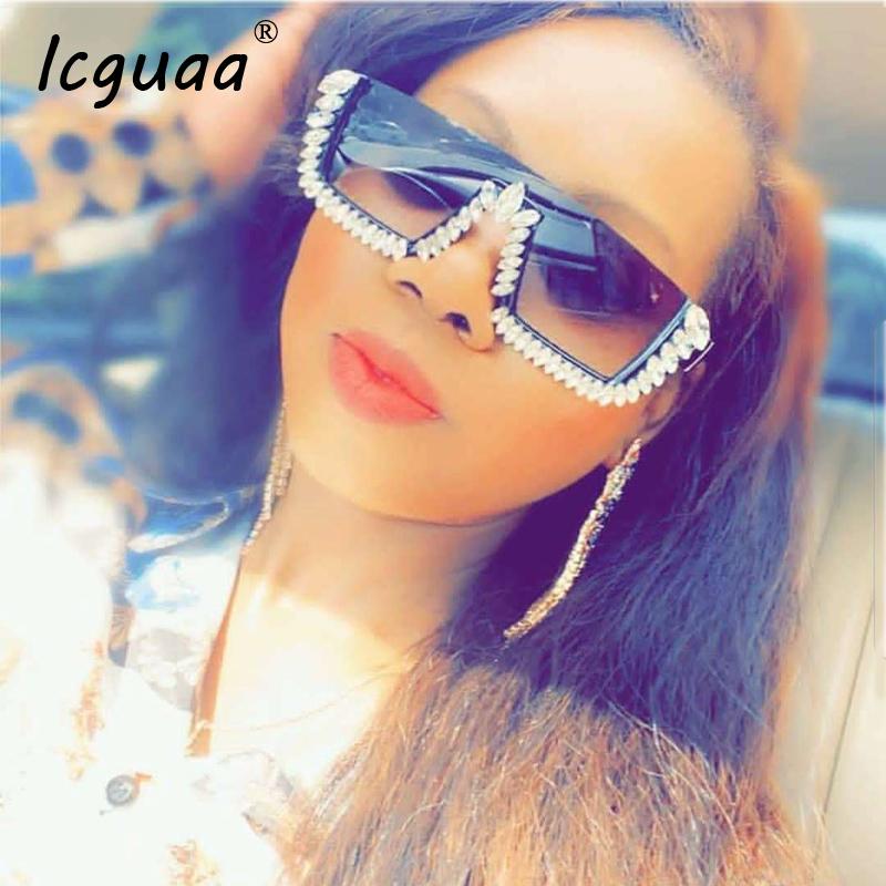 

Square Luxury Rhinestone Sunglasses women 2020 Ladies Crystal Sunglasses Men eyeglasses For Female UV400 Oculos