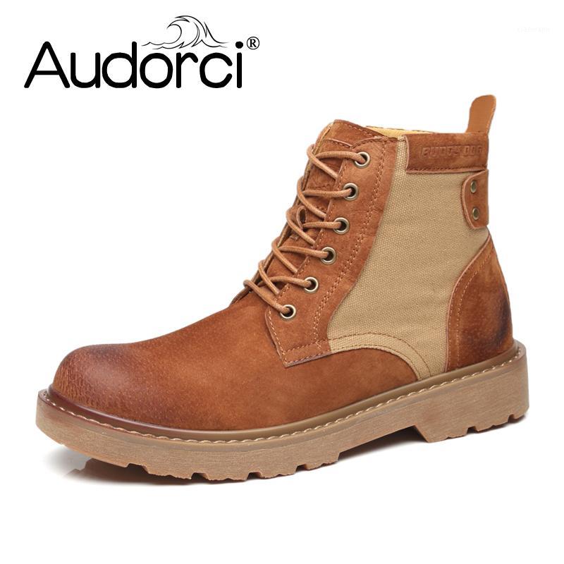 

Audorci 2020 Autumn Men's 3 Colors Ankle Boots Man Fashion Outdoor Lace Up Casual Shoes Male High Quality Boot Size 38-441, Yellow