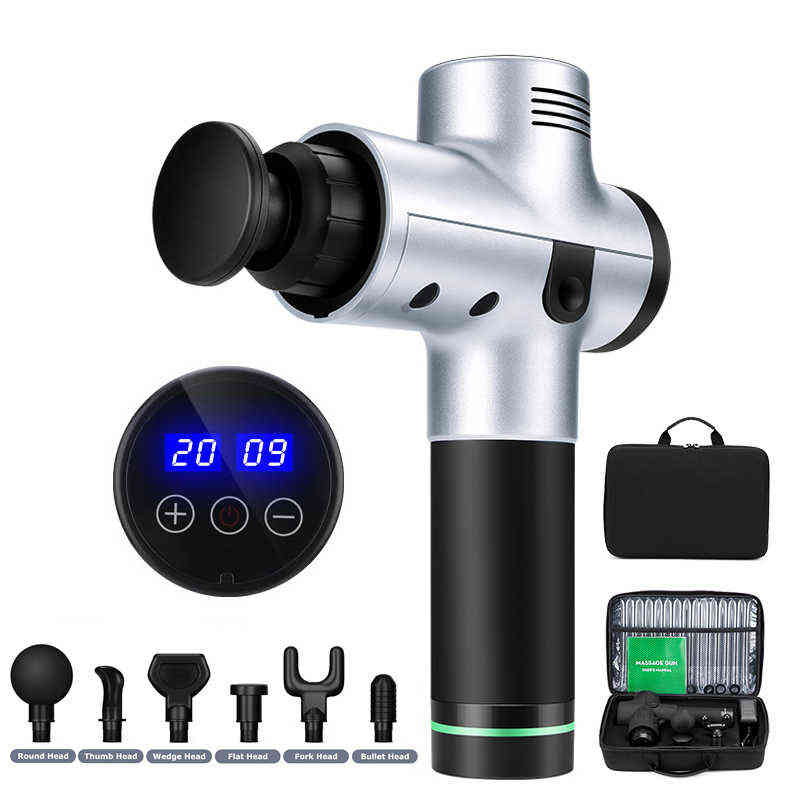 

Electric Muscle Massage Gun Hypervolt Deep Tissue Body Massager Therapy Fascial Massage Exercise Fitness Shaping Pain Relief Man Y1223