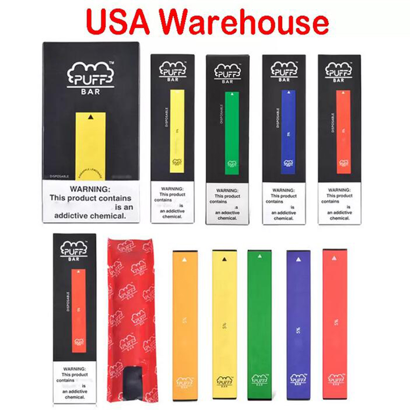 

USA Warehouse In Stock Puff Bar Disposable E cigarettes Pod Device 280mAh Battery 1.3ml Capacity Puffbar Vape Pen Cartridge With Packaging Box PK Bars Bang XXL