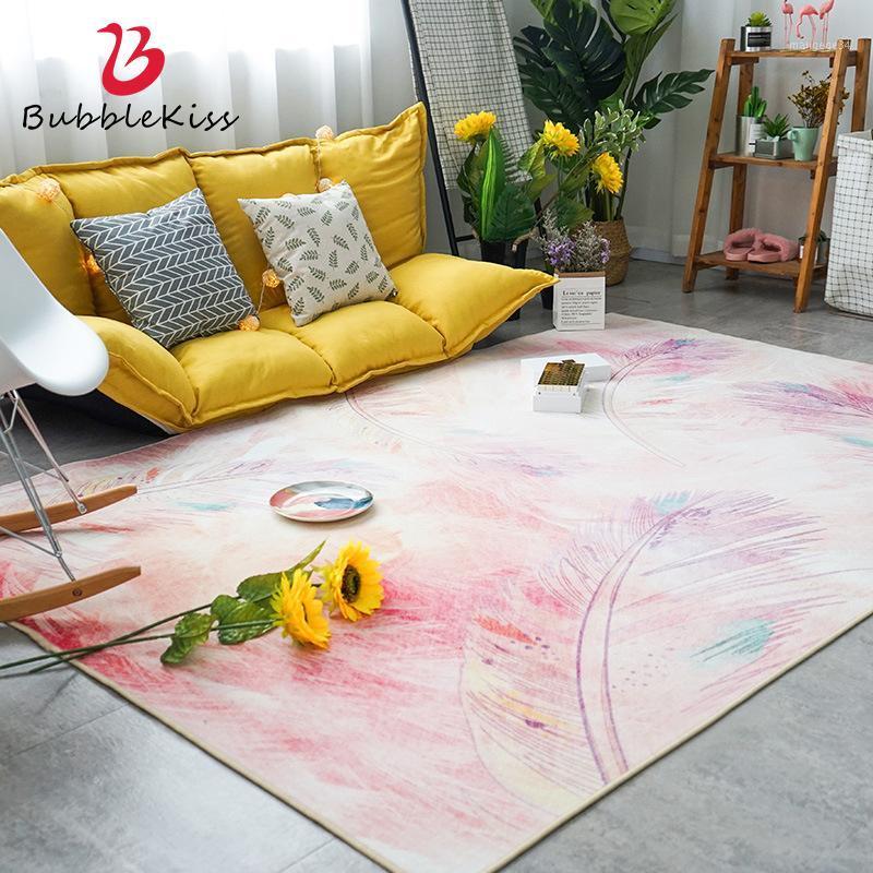 

Bubble Kiss Pink Feather Art Carpet Simple Style Modern Home Rugs Living Room Lager Carpets Girl Bedroom Decor Non-slip Area Rug1