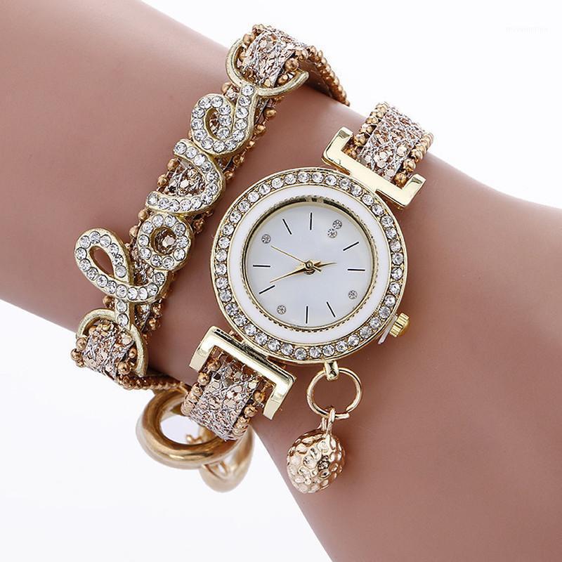 

Top Brand Women Bracelet Watches Ladies Love Leather Strap Rhinestone Quartz Wrist Watch Luxury Fashion Quartz Watch1, 7137-2