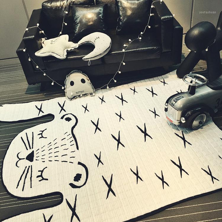 

130*185cm Soft Baby Rugs and Carpets Kids Carpet Floor Cotton Mat Living Room Bedroom Home Supplies Tapete Decoration Alfombra1, White