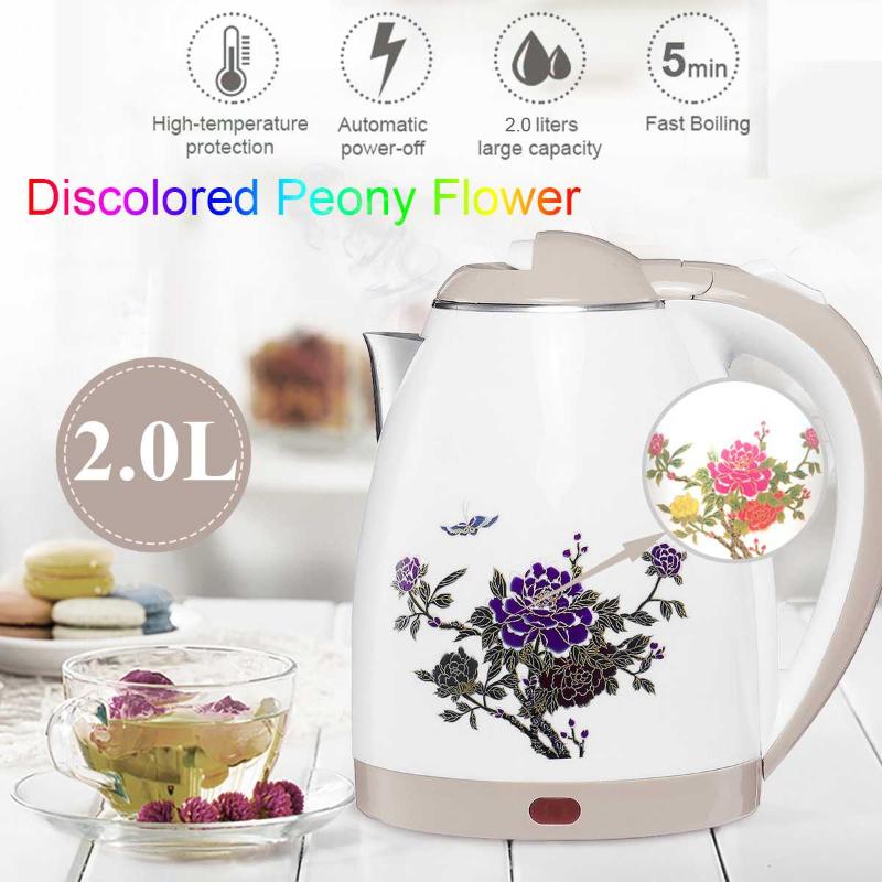 

2L Double-layer Stainless Steel 220V 1800W Power 360 Degree Rotational Base Overheating Power Off Electric Water Kettles
