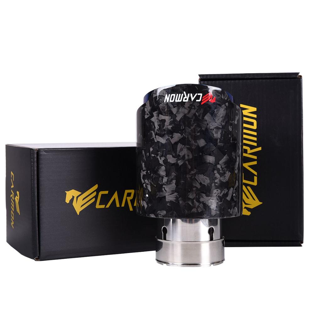 

Car Universal brunt blue stainless steel Glossy Forged Carbon Fiber Exhaust Muffler Tip Exhaust End Pipe Tail Pipe Tip